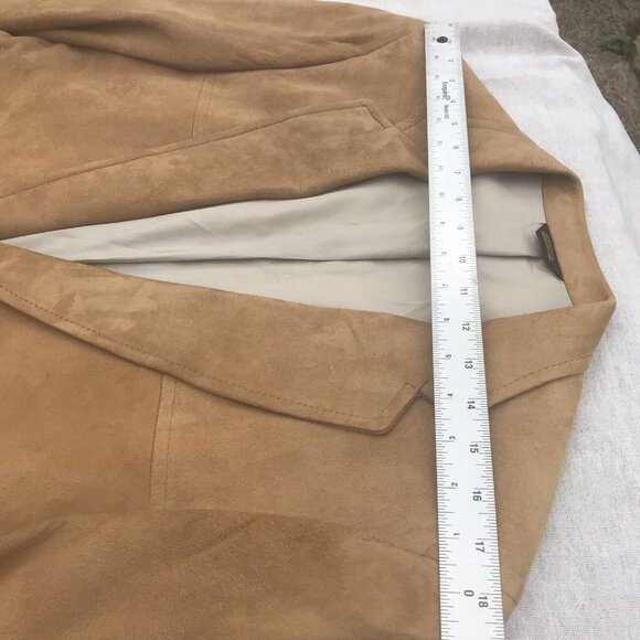 Vtg 70s USA Corbin Mens Tan Lambskin Suede Blazer Coat Jacket Mod Retro M L HTF - Picture 6 of 16